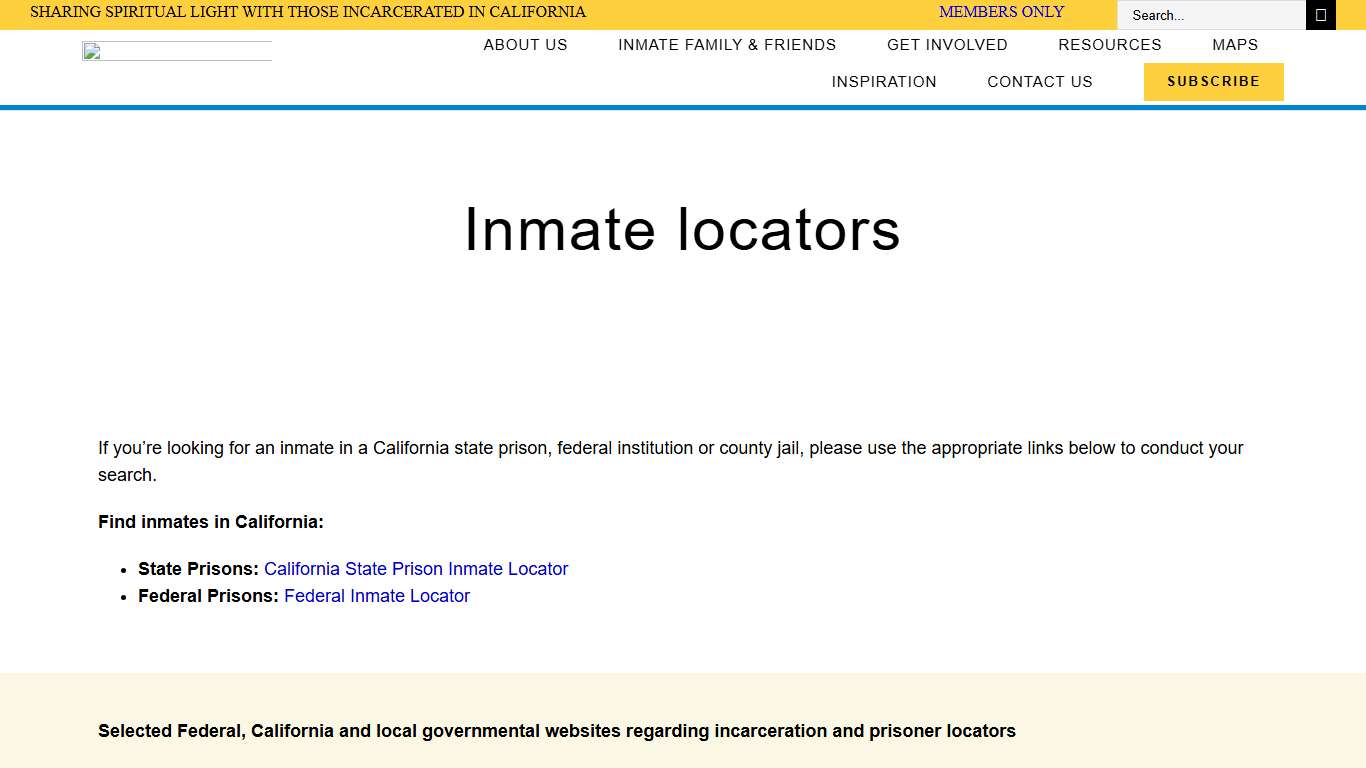 Inmate locators – Light in Prison